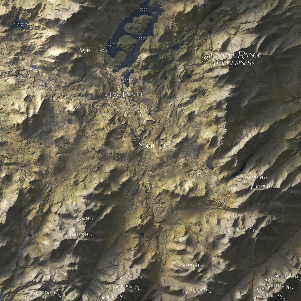 Adirondack High Peaks Map - The East of Nowhere World Atlas