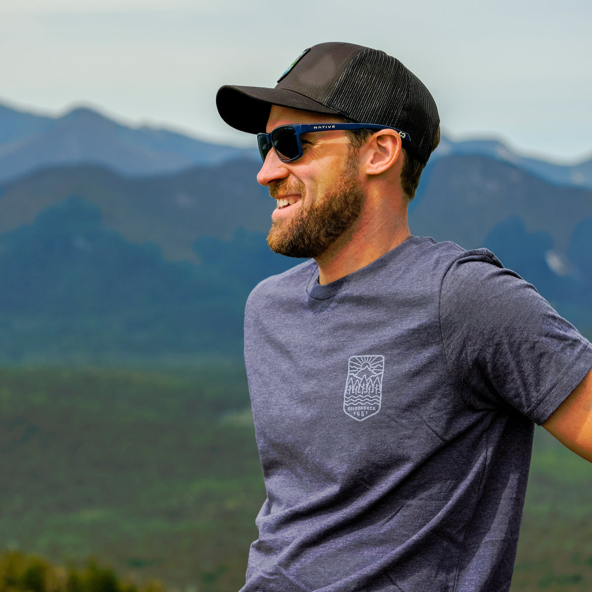 ADK High Peaks badge tee