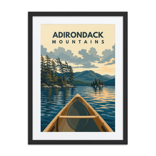 Poster | Adirondack Canoeing (Framed w/ Mat)