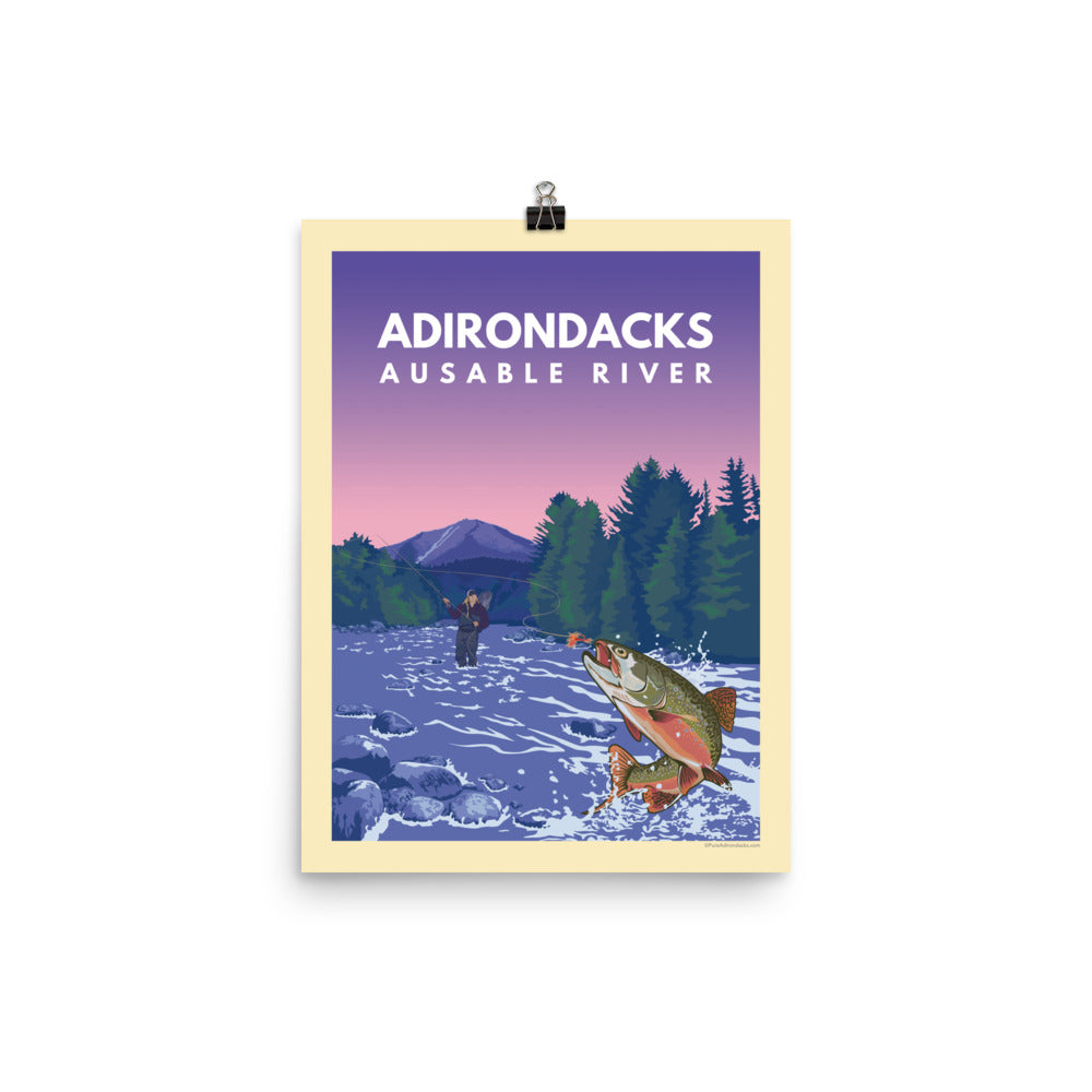 Vintage Adirondack Poster | Ausable River – Pure Adirondacks