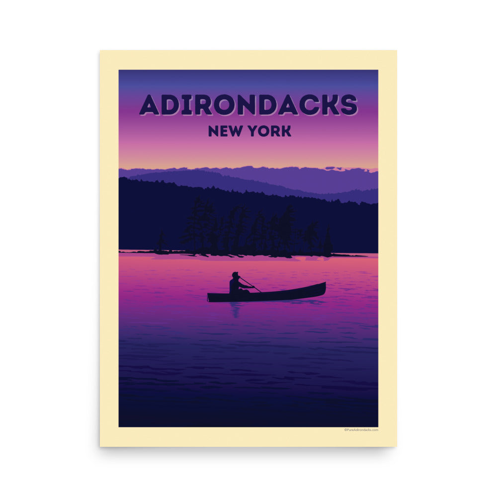 Poster | Canoeing at Sunset