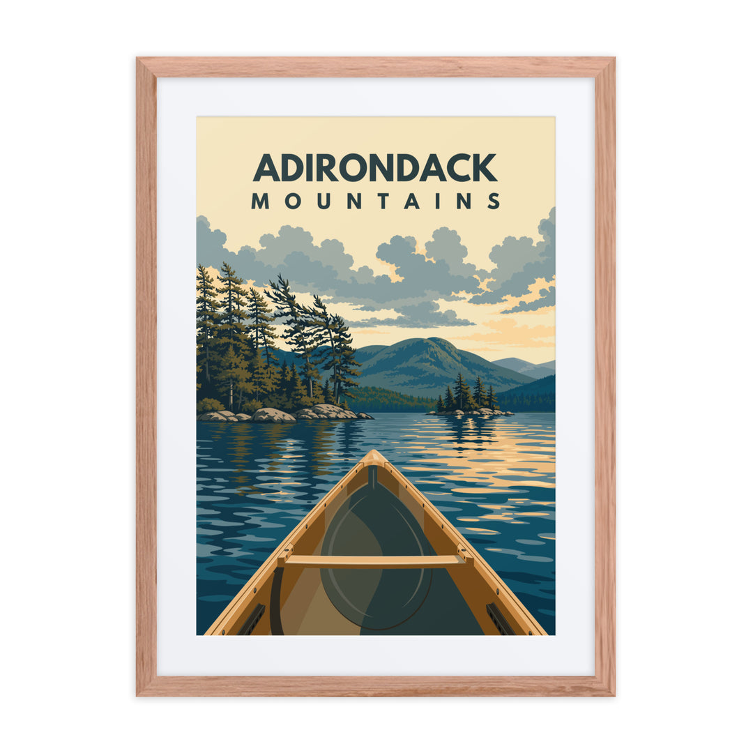 Poster | Adirondack Canoeing (Framed w/ Mat)