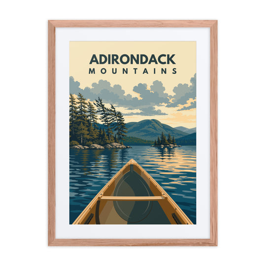 Poster | Adirondack Canoeing (Framed w/ Mat)