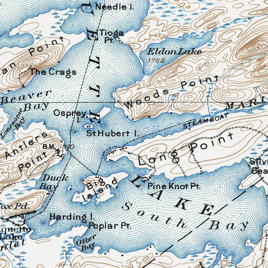 Raquette Lake, NY - 1903 Topographic Map