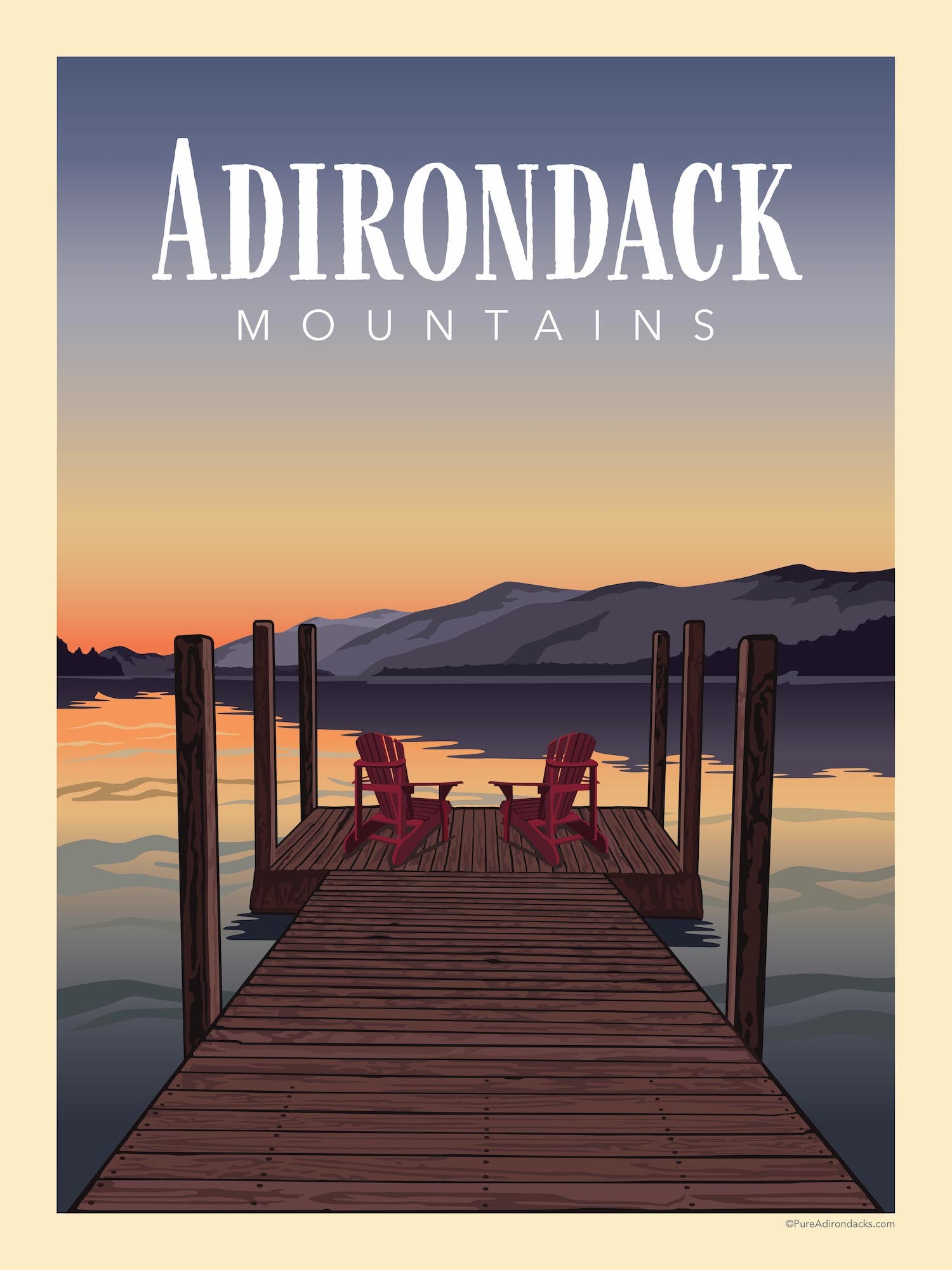 Poster | Dock Views in the Adirondack Mountains