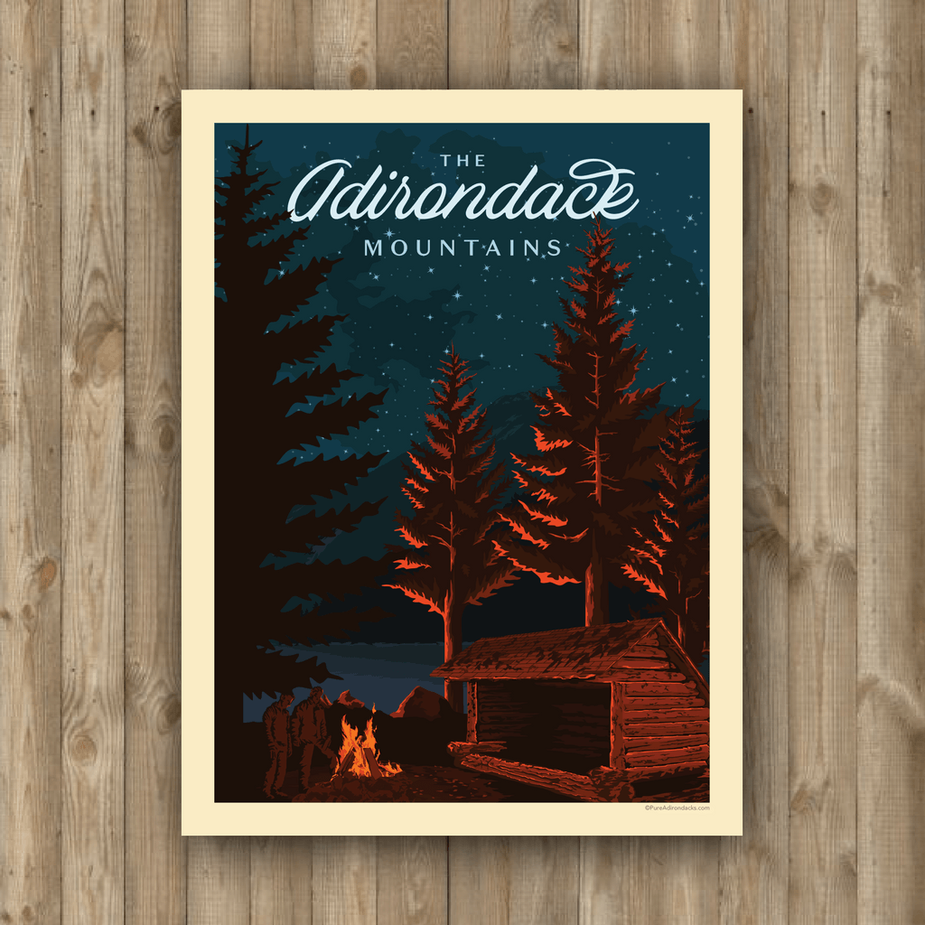 Vintage Poster | Adirondack Lean-To - Pure Adirondacks