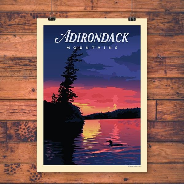 Vintage Adirondack Poster | Common Loon – Pure Adirondacks