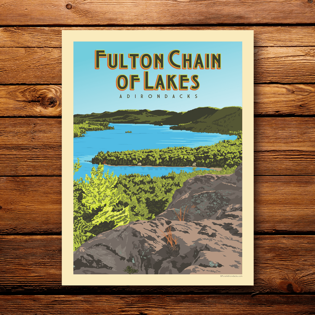 Vintage Print | Fulton Chain of Lakes - Pure Adirondacks
