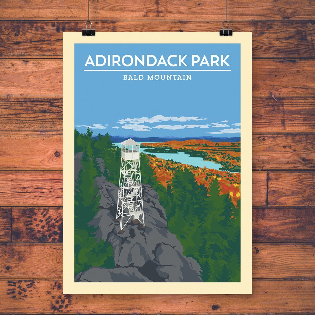 Vintage Print | Bald Mountain - Pure Adirondacks