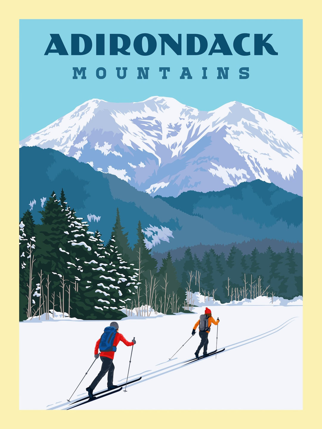 Vintage Print | Ski Touring the ADK - Pure Adirondacks