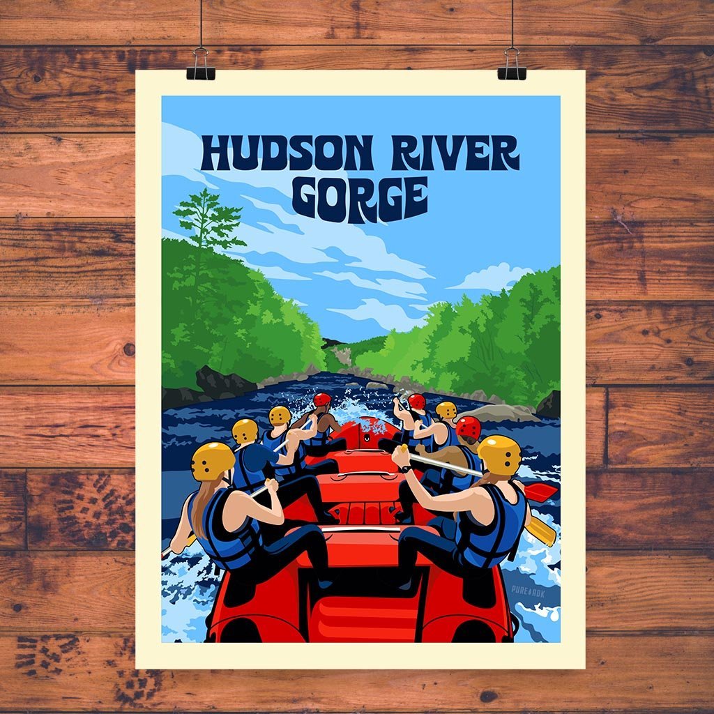 Vintage Adirondack Poster | Whitewater Rafting the Hudson River – Pure ...