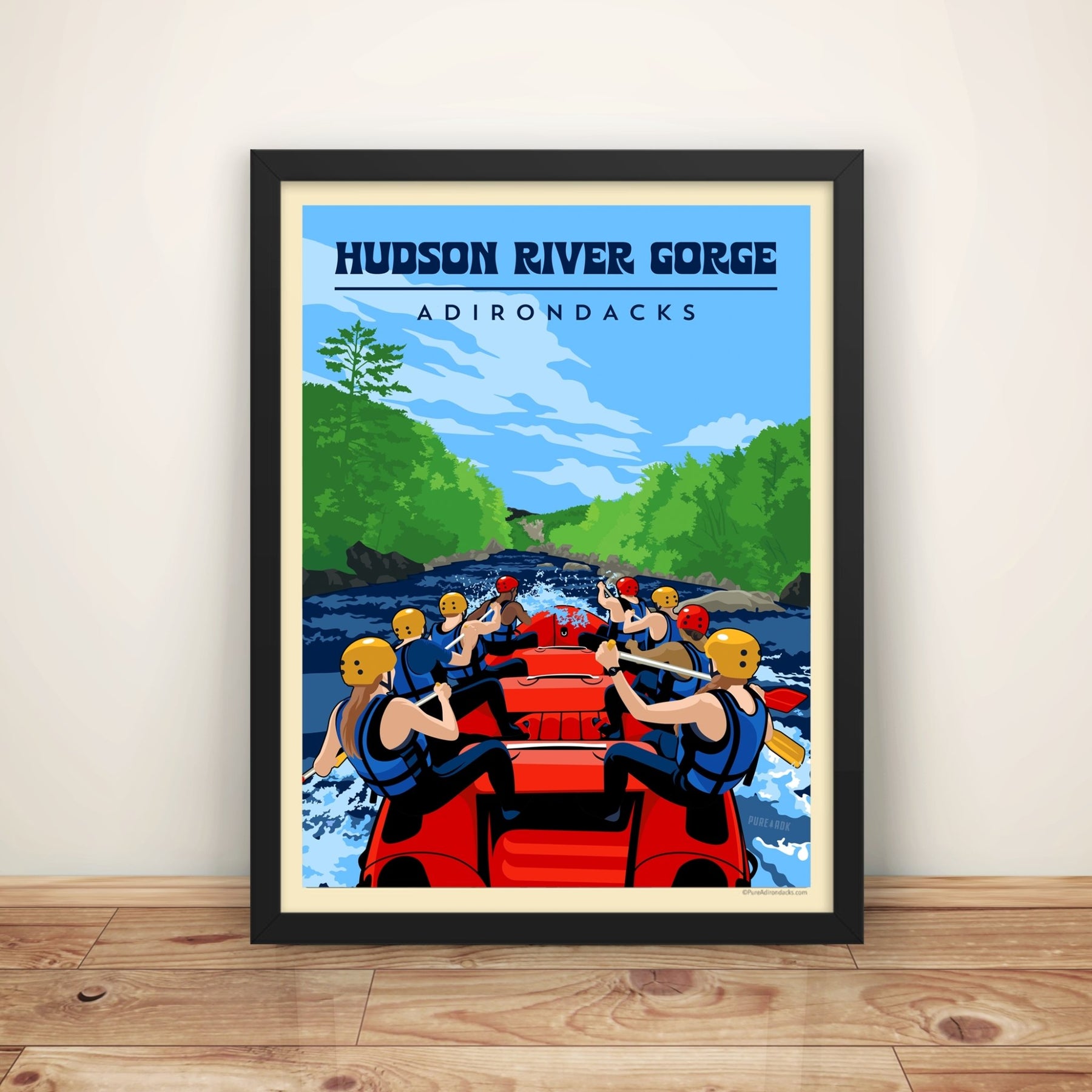 River Raft Poster Vintage Adirondack Poster | Whitewater Rafting the Hudson River – Pure ...